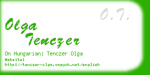 olga tenczer business card